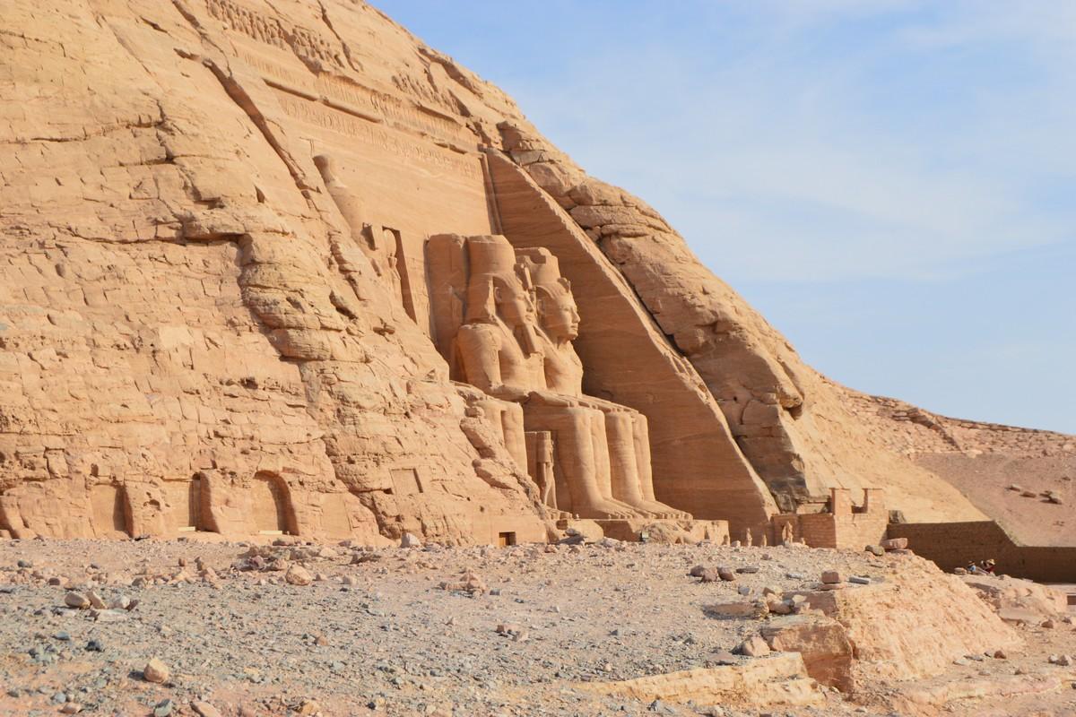 Panoramic view of Abu Simbel Temple complex in Aswan